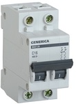 Авт. выкл. 2п  10А  4,5кА тип C GENERICA ИЭК ВА47-29 2Р х-ка С  (6)