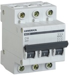 Авт. выкл. 3п  10А  4,5кА тип C GENERICA ИЭК ВА47-29 3Р х-ка С  (4)
