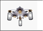 Люстра "фигурн.с плафон 3" LED-RGB светильник потолочный 6854/3-LS WT+GD d560 E27 WT/RBP