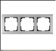 Веркель глян/никель Рамка 3-я Werkel Metallic Рамка на 3 поста () / WL02-Frame-03 10 шт/уп
