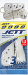 Удл.колодка 3р х  1.5м б/з б/выкл. 6A . Jett (Obihod) ШВВП 3 роз  6А белый РС-3 150-501