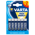 Батар. LR03 (ААА)  (AAA, Micro) алкалиновый VARTA HIGH ENERGY бл. 4+2 шт (1/10)