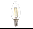 ЛСД Е14 Свеч   7,0Вт 6500K 220В C35 филамент General LED лампа св/д  Лампа GLDEN-CS-7-230-E14-6500 филамент свеча прозрачная 649700 1/10/100