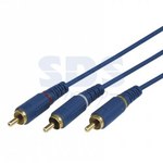 Шнур 3х3RCA  3,0м 3М  синий  gold  REXANT