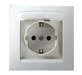 Глосса бел. Роз.1-я с/з с крышкой со шторками Schneider в сборе IP44 (GSL000148)