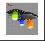 Люстра "фигурн.с плафон 3" LED-RGB светильник потолочный 8372/3 (1) BK+GD Светильник бытовой потолочный со светодиодами и дистанционным пультом (220V 
