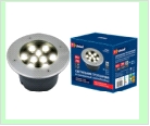 Св. влаг/защ грунт хром LED   9,0Вт 2700K 220В UNIEL светильник ULU-B12A-/K IP67 GREY  светодиодный уличный. тротуар  встраиваемый. Теплый белый све