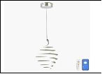 Люстра "LED D=250"  55Вт LED-3000К/6000К светильник потолочный 097720/1H (2) WT+CR LED  6500/3000К 220*350  (дим)