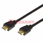 Шнур HDMI-HDMI  1,5м gold с фильтрами  REXANT (10/100)