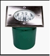 Свет-к квадратный 220V син.12 Led 0,8W IP67 сатин-никель LED-3731B/12 Blue