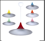 2040/1MIX (6) (GN, OR, RED, BL. YL, PN)  Светильник бытовой потолочный (220V 40W E14)