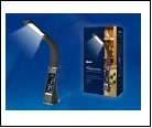 Св. настол. LED  5Вт Подставка светильник настольный TLD-542 Black//300Lm/5000K/Dimmer Светильник настольный c часами, календарем, термометром, 5W. Се
