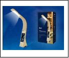 Св. настол. LED  5Вт Подставка светильник настольный TLD-542 Cream//300Lm/5000K/Dimmer Светильник настольный c часами, календарем, термометром, 5W. Се