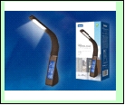 Св. настол. LED  7Вт Подставка светильник настольный TLD-550 Brown//260Lm/4500K/Dimmer Светильник настольный c часами, календарем, термометром, 7W. Се