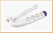 Удл.колодка 4р х  5м с з/к б/выкл. 10A Vinon "Lux"   10А (78405)