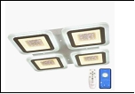 Люстра "LED 4" LED-RGB светильник потолочный 097772/136W (2) WT+CR(RGB) LED 16/18/24W 6500/3000К 400*400*50  (дим)