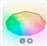 Св. комн. LED фигурный  25Вт бел. RGB/4000К IP44 LP . .D=350mm Управляемый  светильник ALMAZ  RGB R-345-SHINY/WHITE-220-IP44 /2019